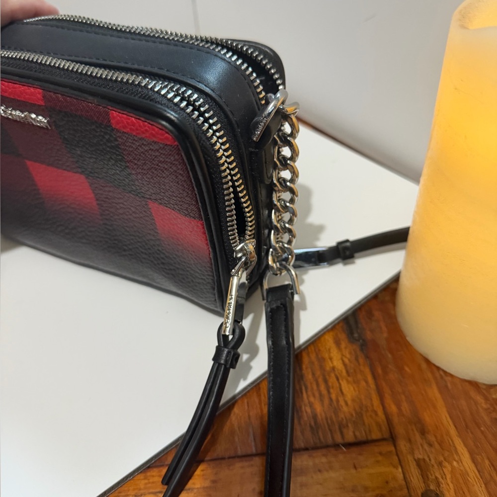 Calvin Klein Collection Red and Black Crossbody Bag